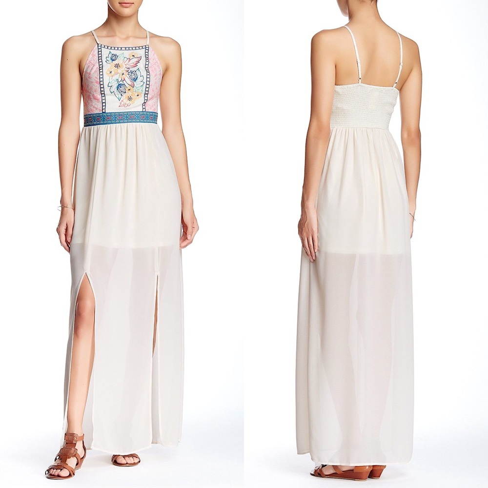 Flying Tomato Floral Embroidered Maxi Dress